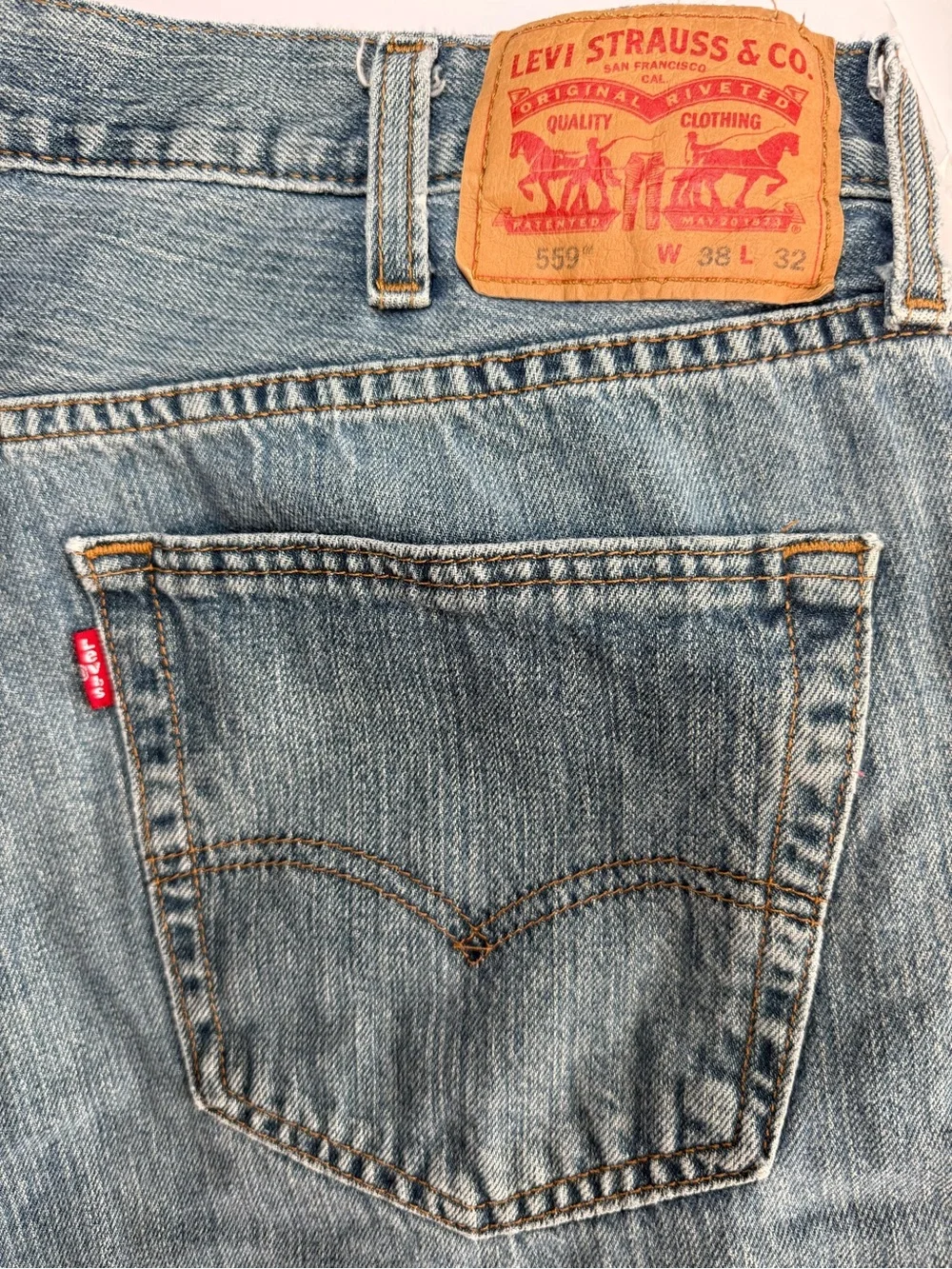 Levi 559 Blue Denim Cut-off Denim Shorts - W 38